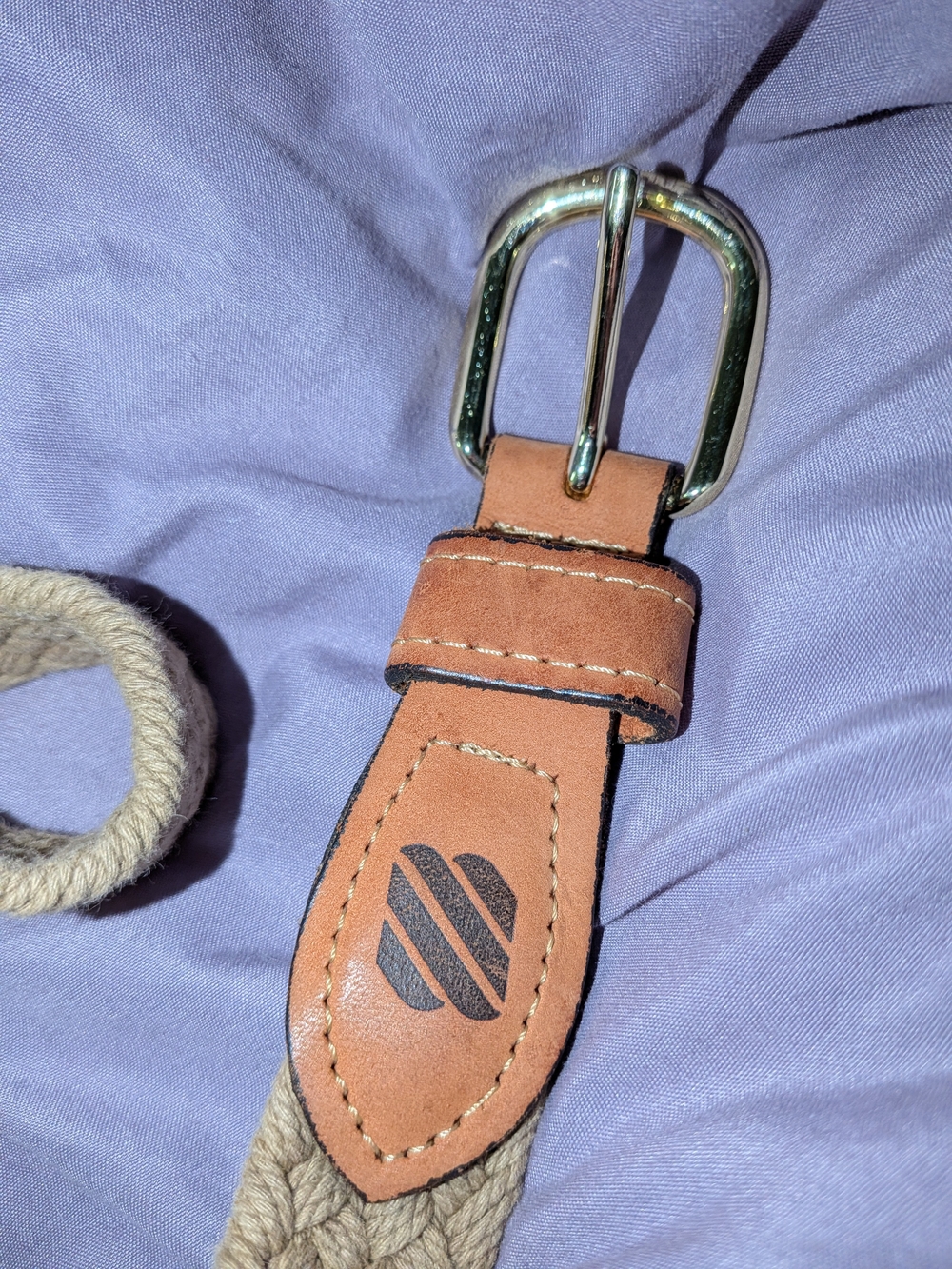 West Marine Braided Canvas and Leather Men’s Belt - Tan Size 36 - Picture 7 of 8